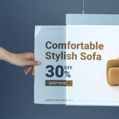 PANEL MENU SLIM BOX PLATEADO DOBLE CARA COLGANTE PIOLAS (1000X350)